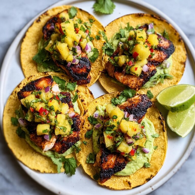 Chili Lime Chicken Tacos with Grilled Pineapple Salsa Recipe