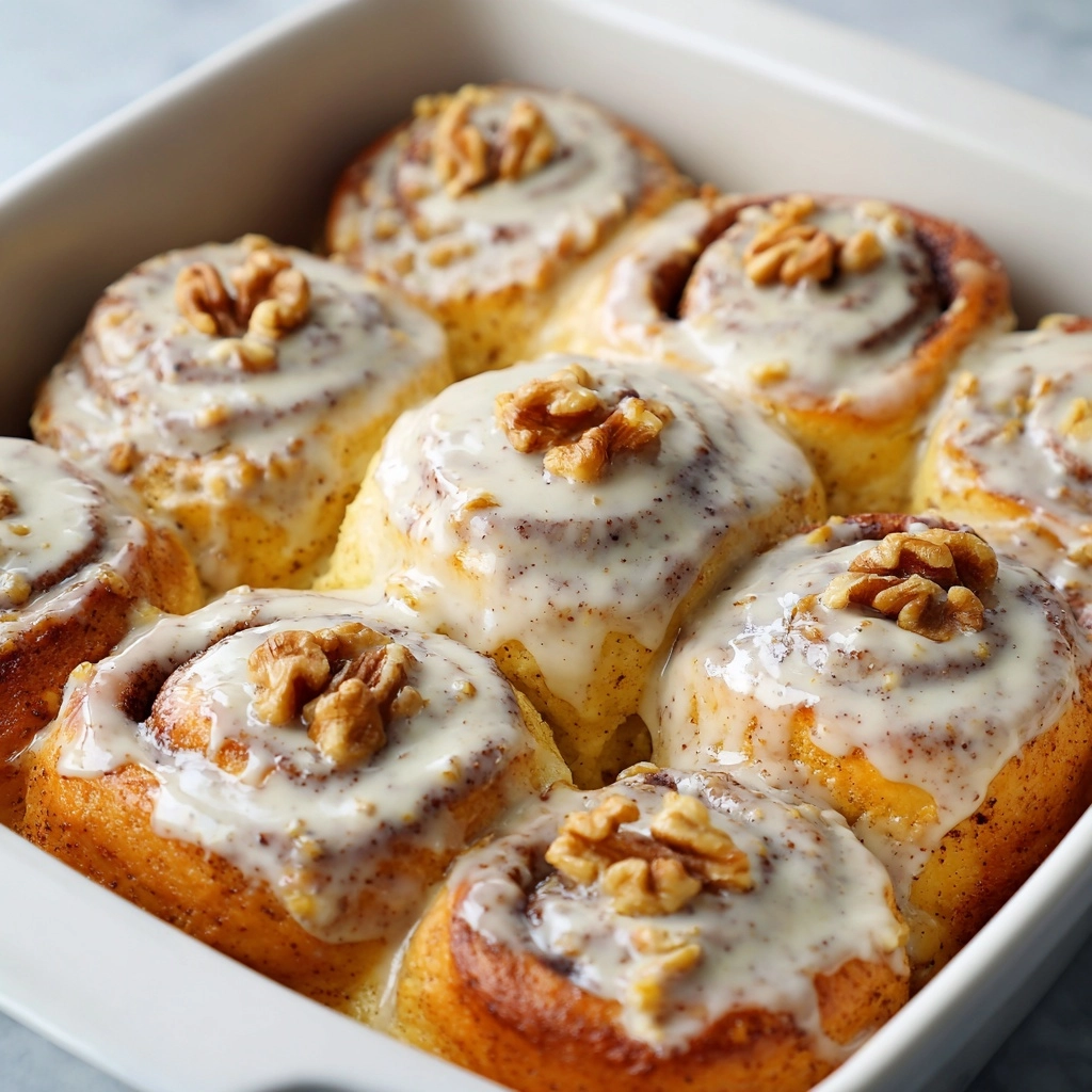 Fluffy Cinnamon-Walnut Rolls with Cream Cheese Frosting Recipe - Recipe Image
