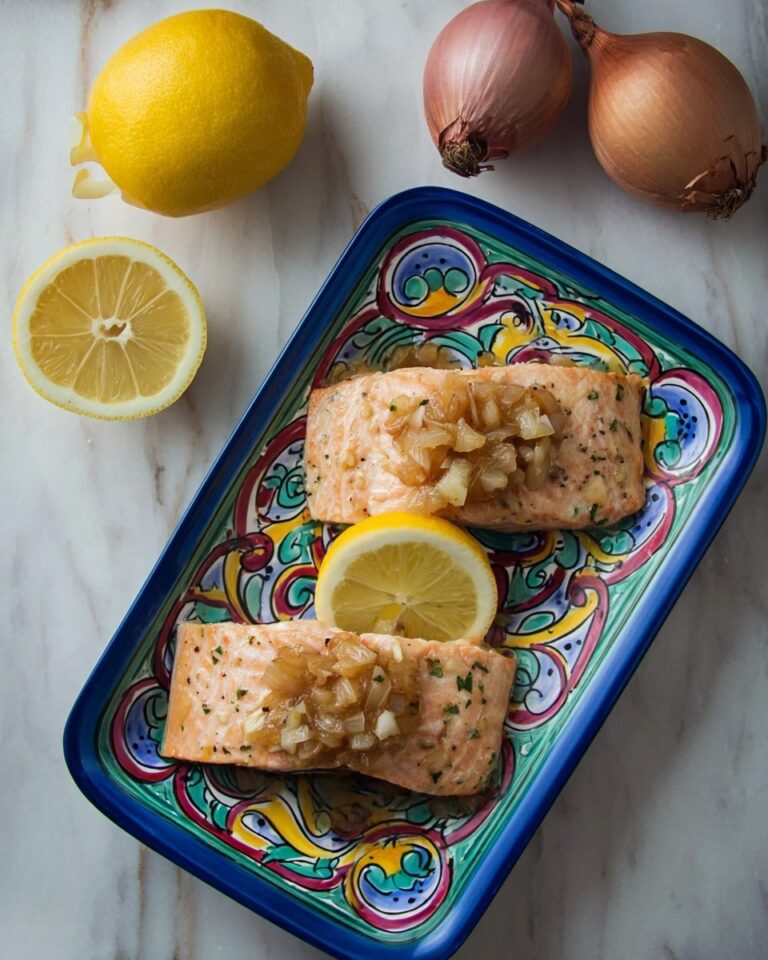 Baked Salmon with Lemon Shallot Butter Sauce Recipe