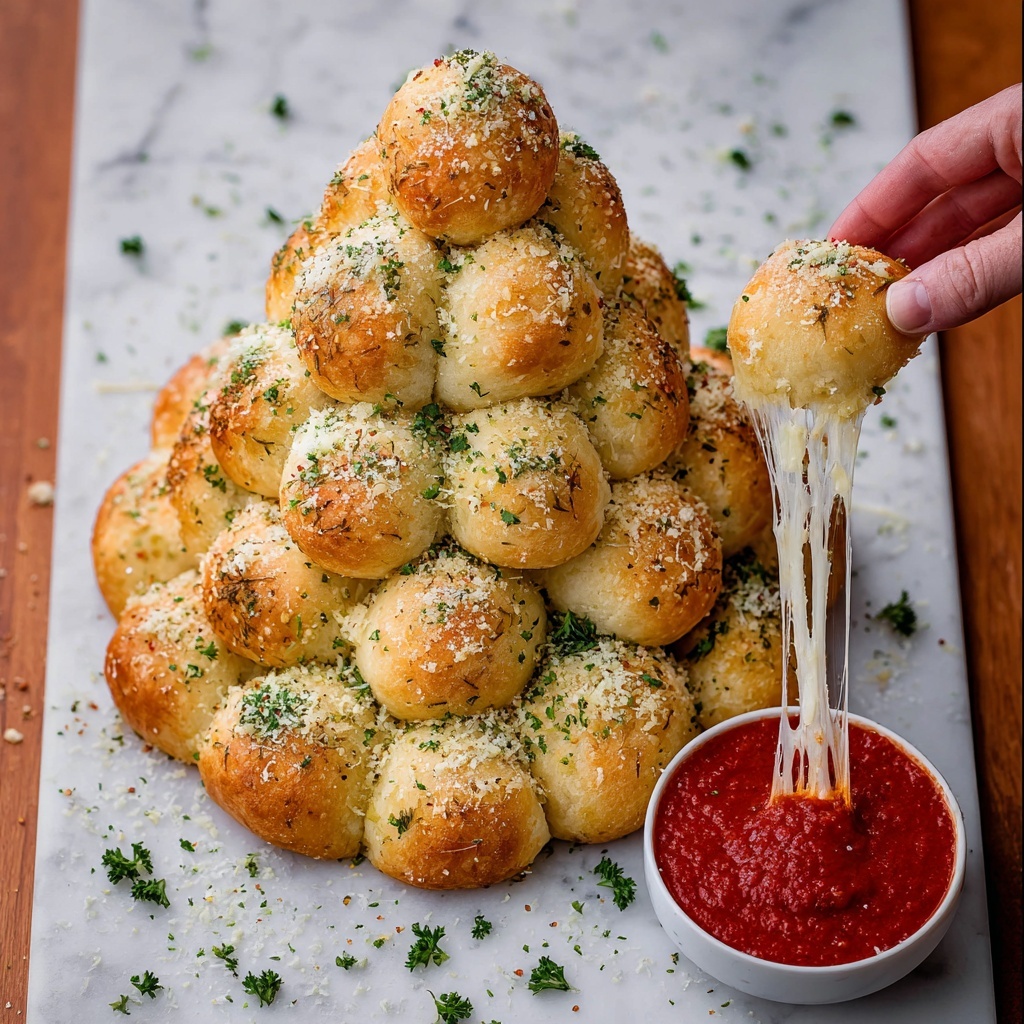 Christmas Tree Pull-Apart Bread Recipe - Recipe Image