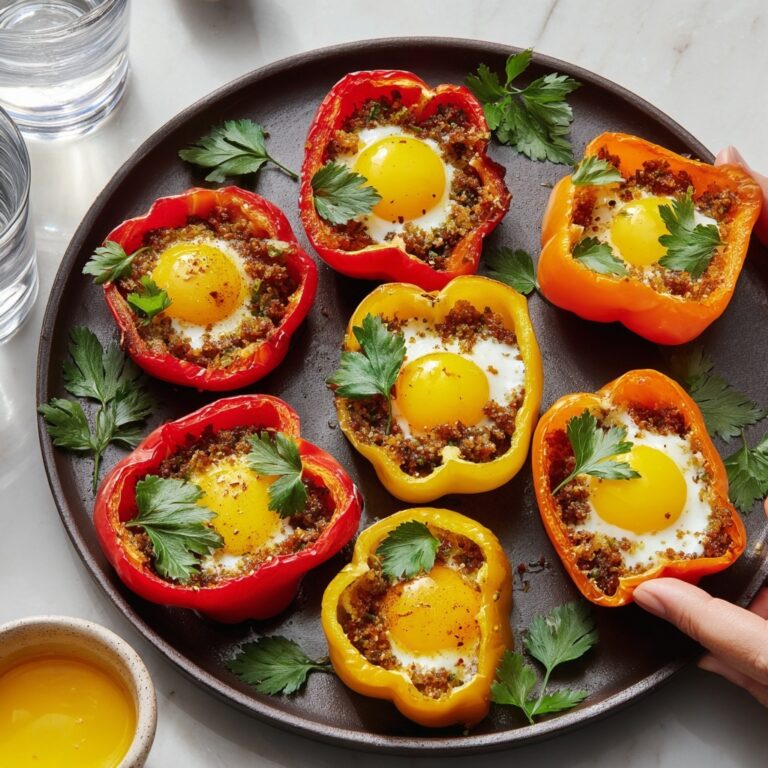 Baked Eggs in Bell Pepper Rings Recipe