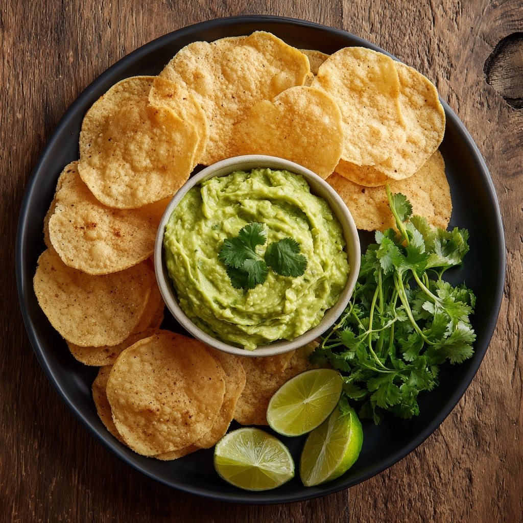Baked Plantain Chips with Guacamole Recipe - Recipe Image