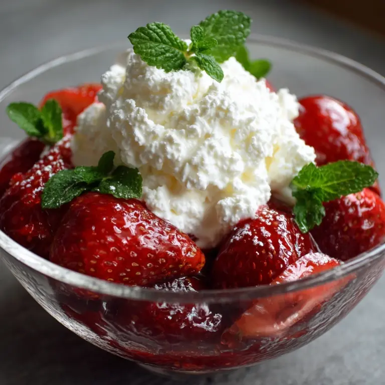 Strawberries with Mint-Infused Cream Recipe