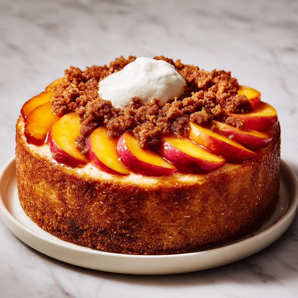 Peach Cobbler Upside Down Cake Recipe - Recipe Image