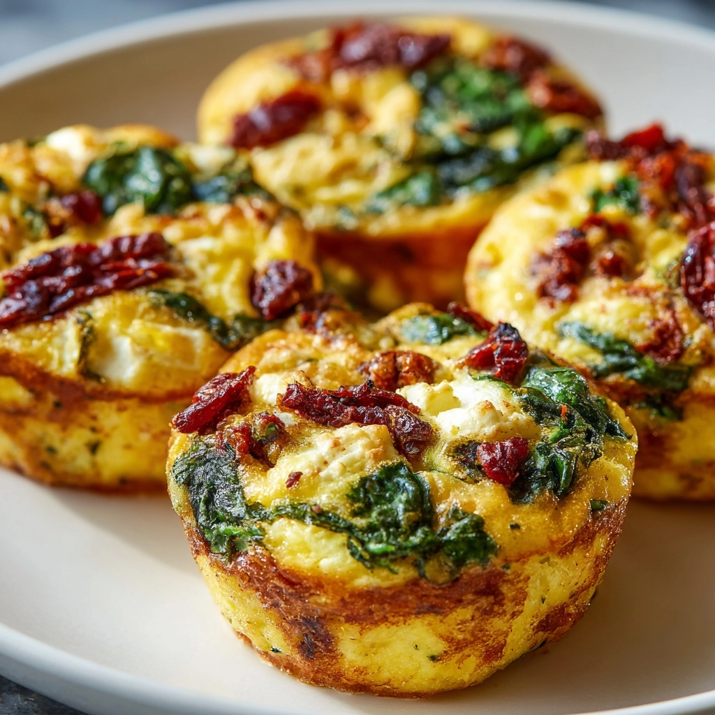 Spinach, Feta, and Sun-Dried Tomato Egg Muffin Cups Recipe - Recipe Image