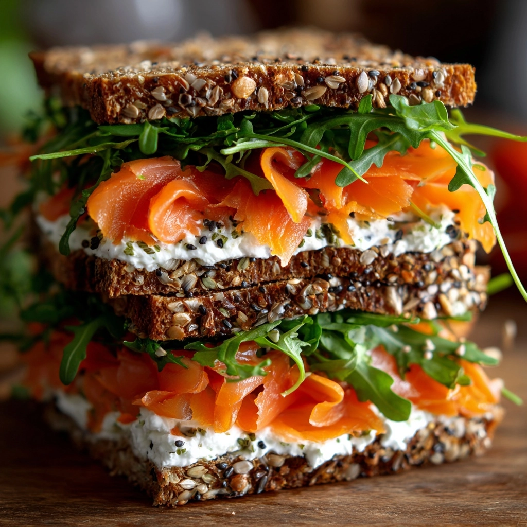 Smoked Salmon Sandwich with Dill Cream Cheese and Avocado Recipe - Recipe Image