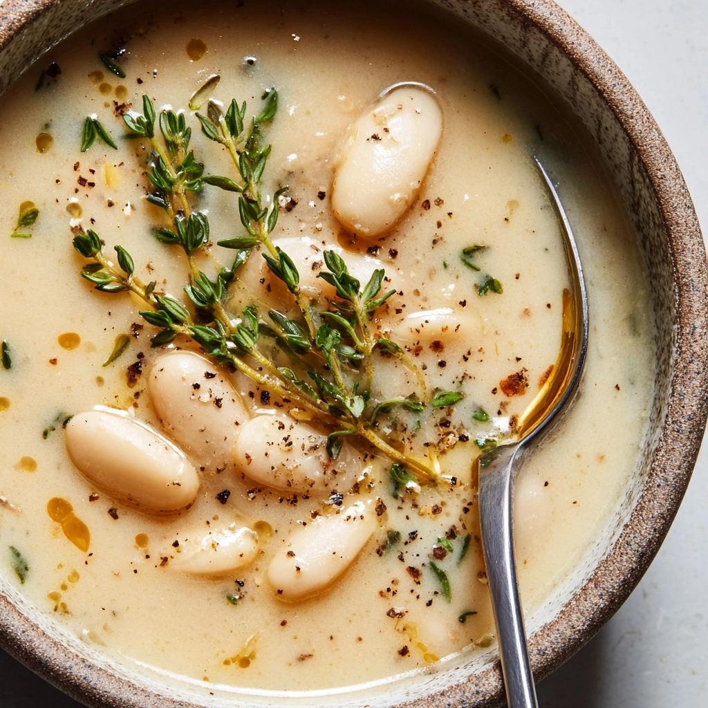 Creamy Vegan White Bean Soup Recipe - Recipe Image
