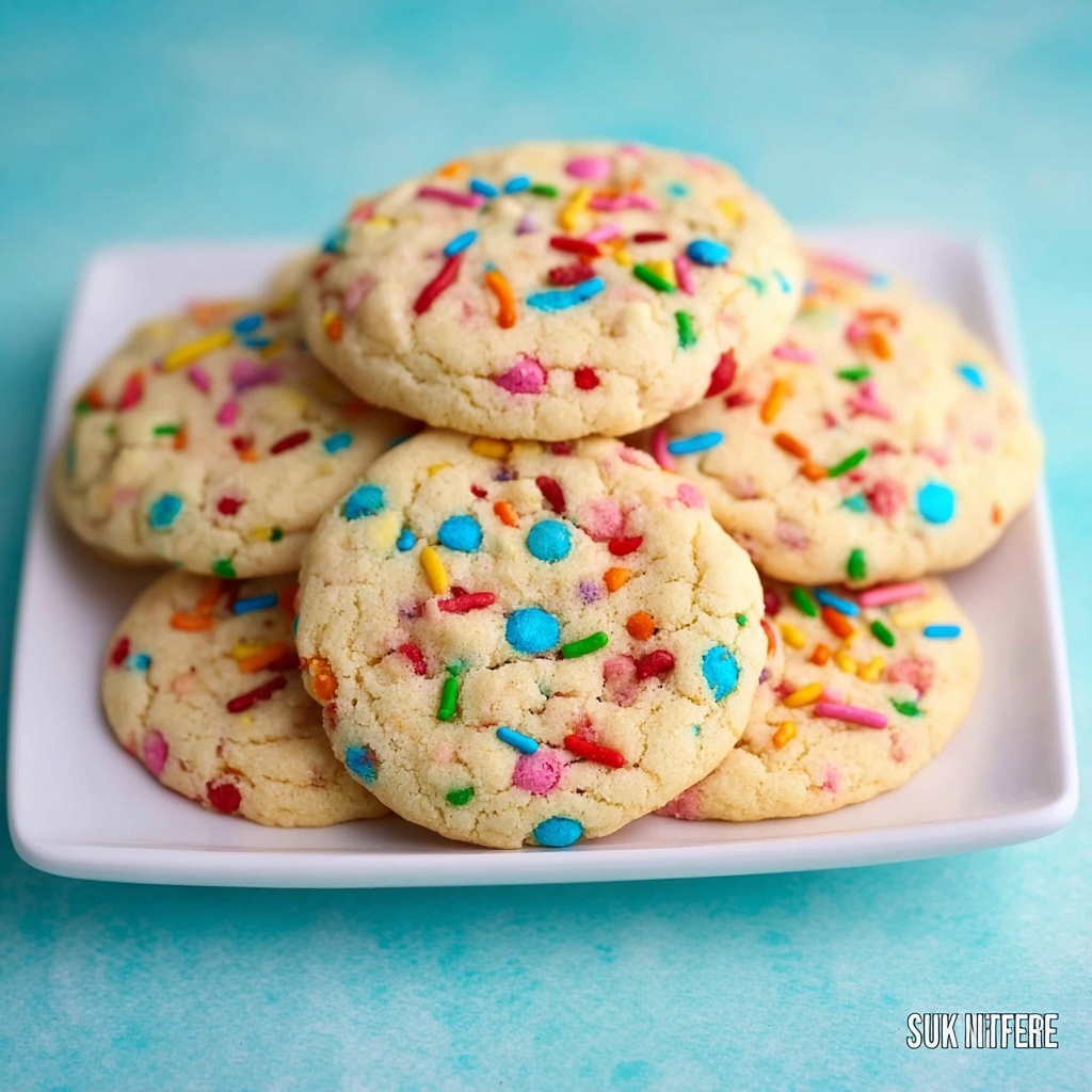 White Chocolate Funfetti Pudding Cookies Recipe - Recipe Image