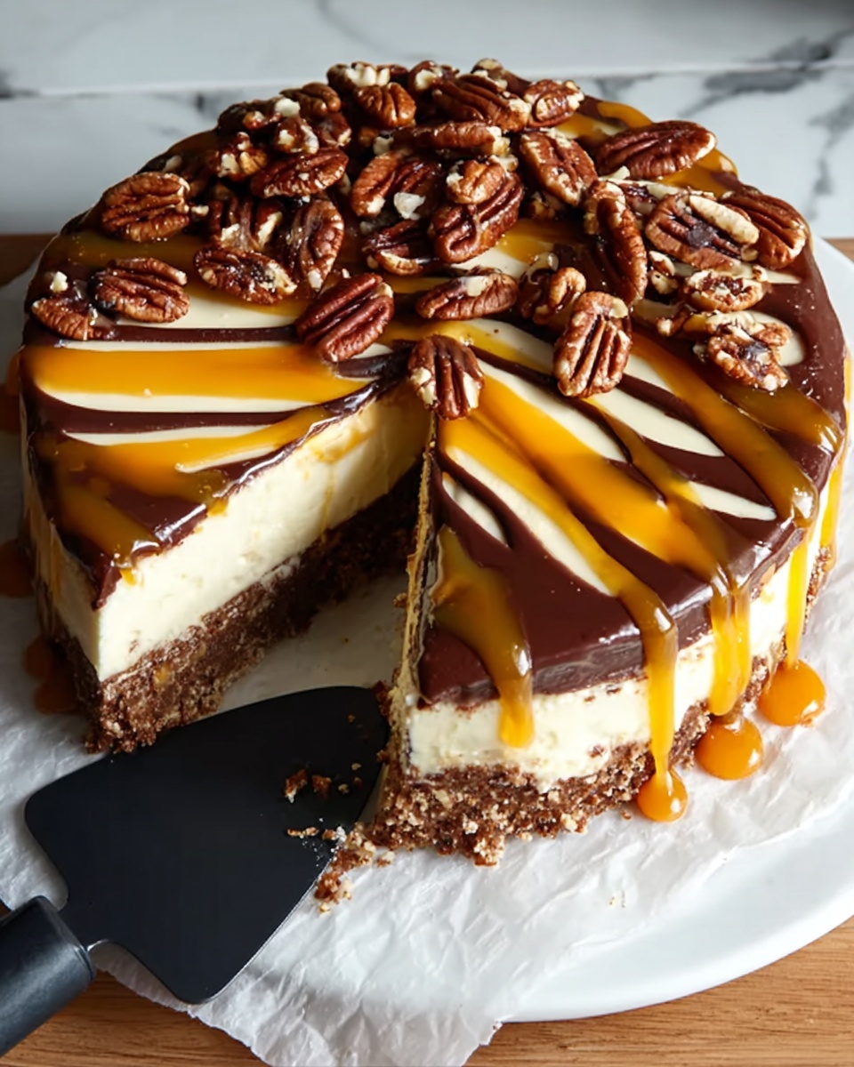Keto Turtle Cheesecake Recipe - Recipe Image