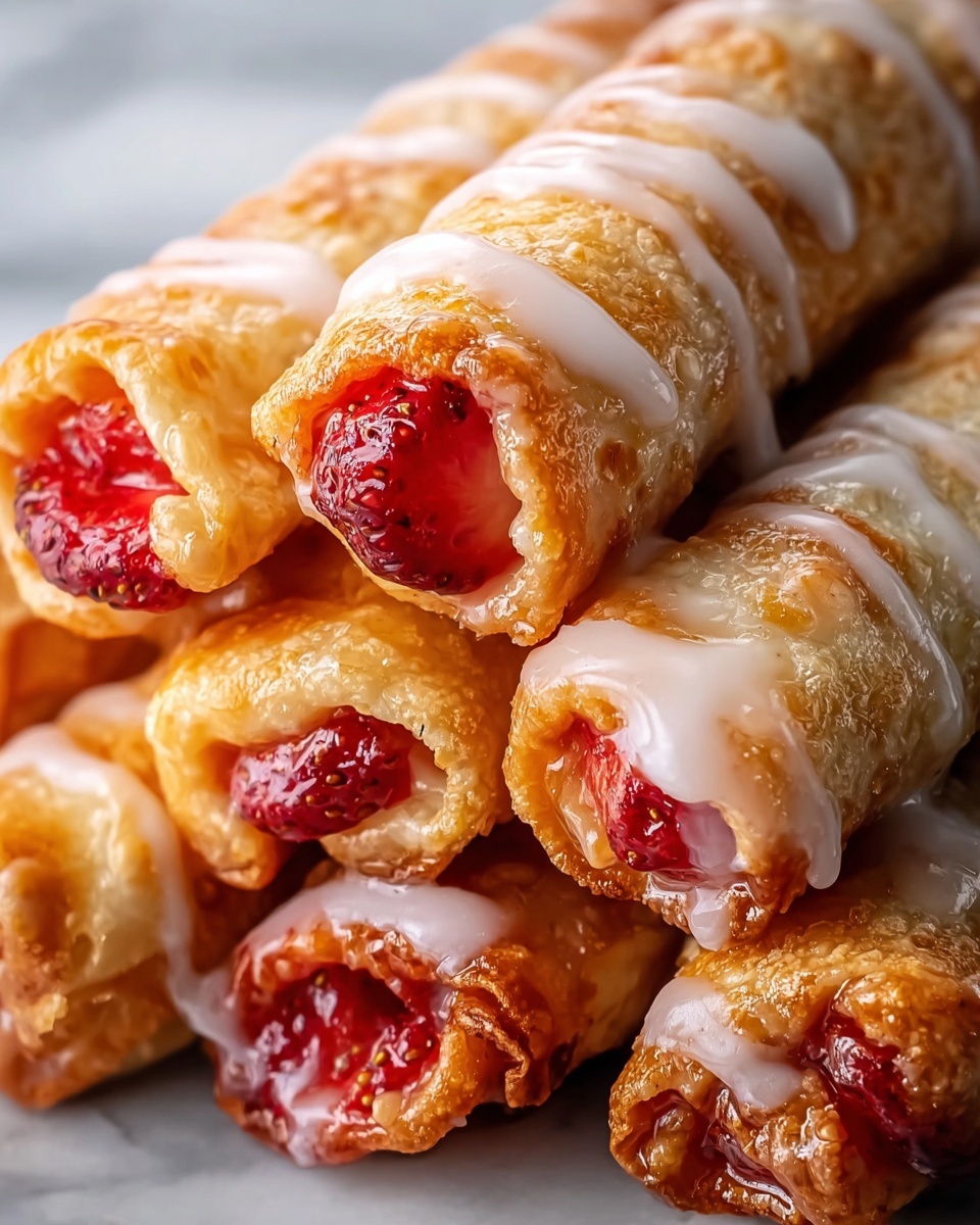 Strawberry & Cheesecake Stuffed Eggroll Bites Recipe - Recipe Image