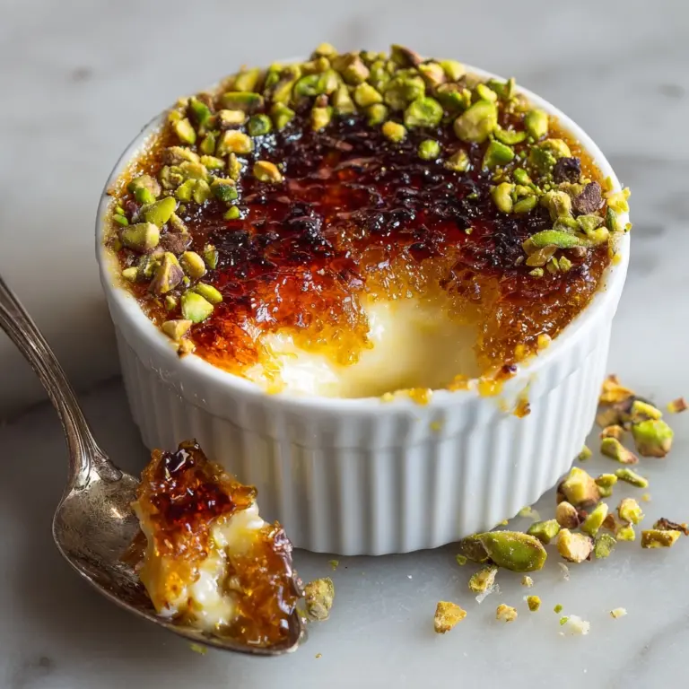 White Chocolate Lavender Crème Brûlée with Pistachio Crunch Recipe