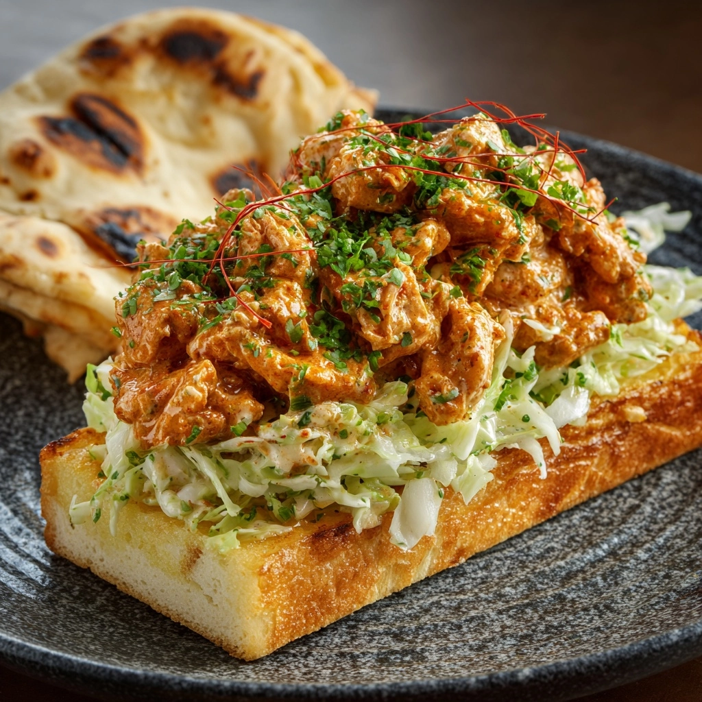 Pan Bread with Chicken Curry Recipe - Recipe Image