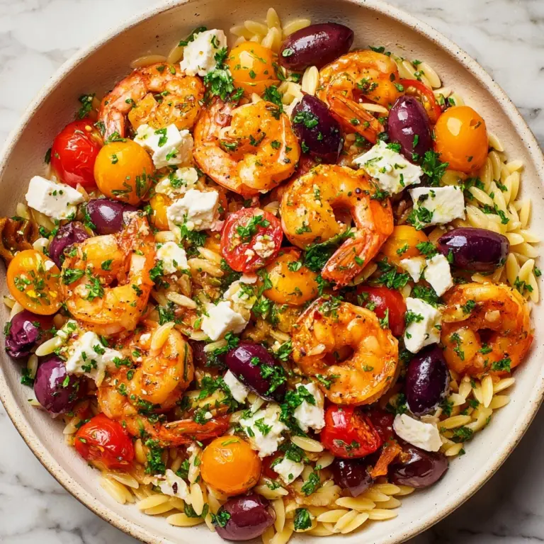 Greek Shrimp Orzo with Feta, Olives, and Tomatoes Recipe