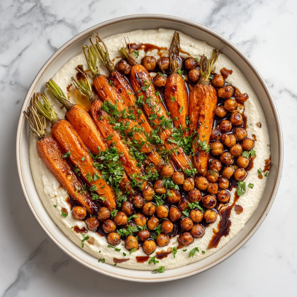 Spicy Maple Roast Carrots with Crispy Chickpeas and Yogurt Sauce Recipe - Recipe Image