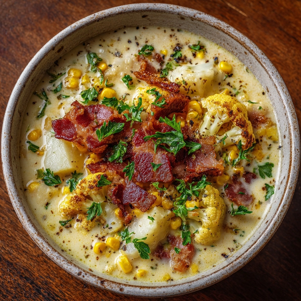 Slow Cooker Cauliflower Corn Chowder Recipe - Recipe Image