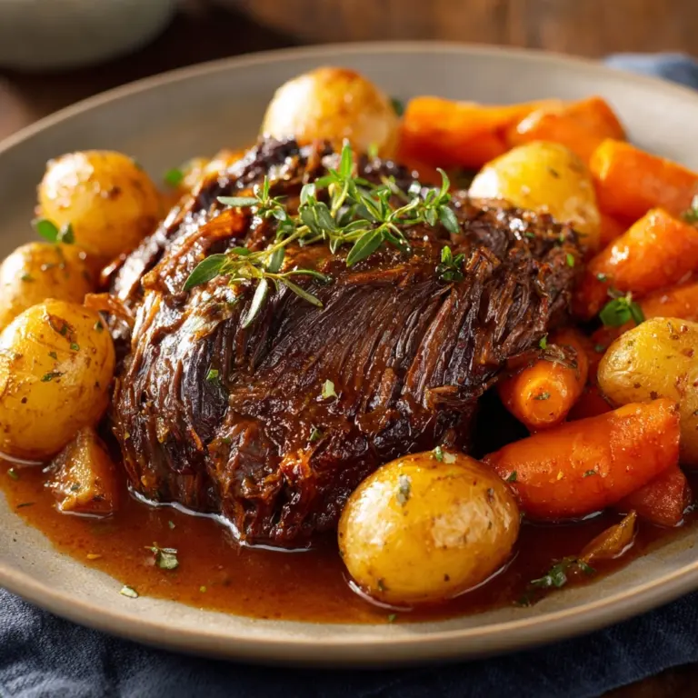 Slow Cooker Pot Roast with Vegetables and Rich Gravy Recipe