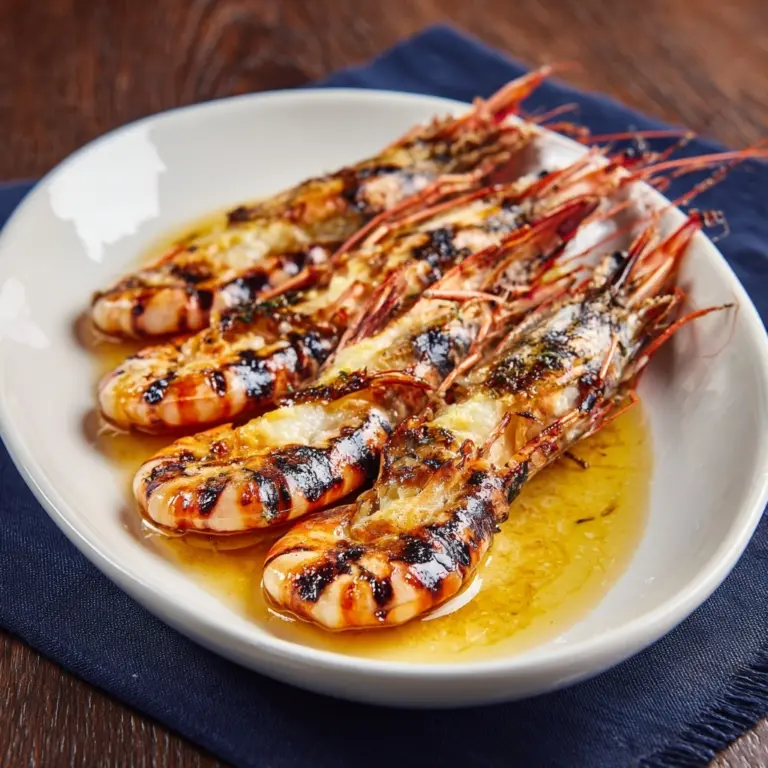 Char-Grilled King Prawns with Lemon Recipe