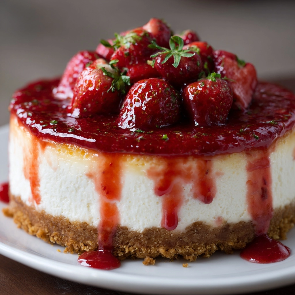 Strawberry Swirl Cheesecake Recipe - Recipe Image