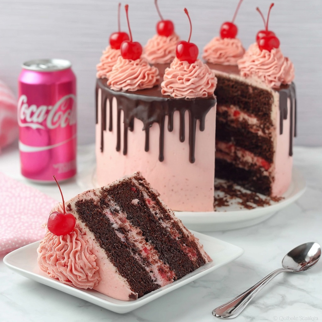 Layered Cherry Coke Cake Recipe - Recipe Image