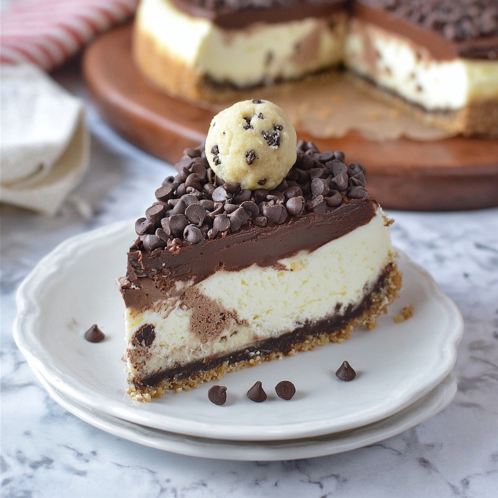 Chocolate Chip Cookie Dough Cheesecake Recipe - Recipe Image