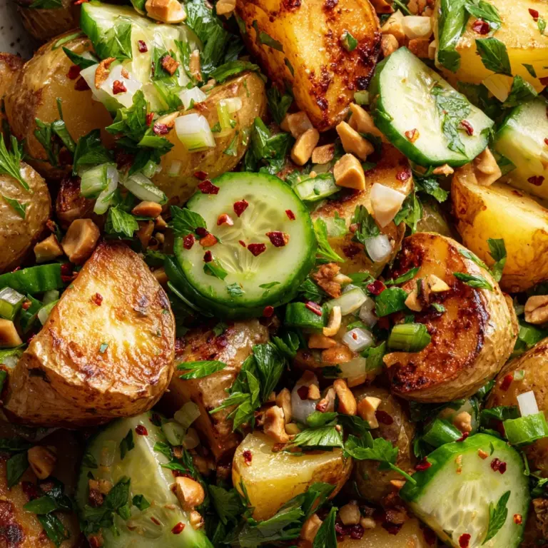 Roasted Potato Salad with Creamy Dressing and Fresh Herbs Recipe