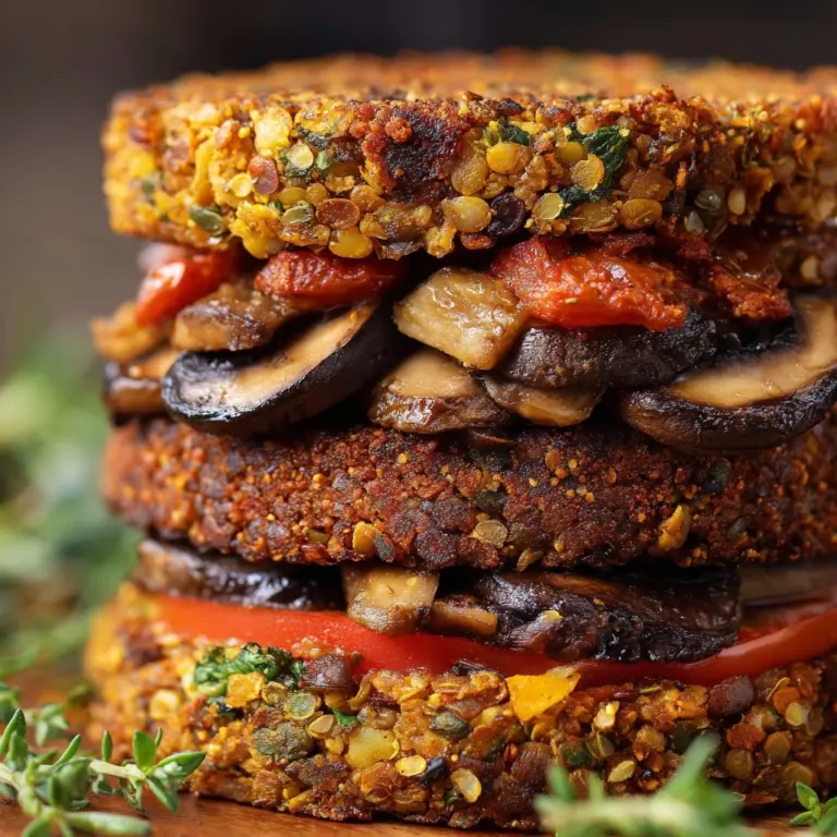 Mushroom Lentil Burgers Recipe