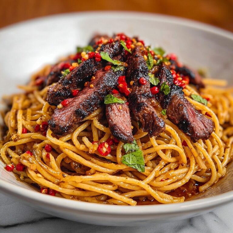 Sweet and Spicy Garlic Steak Pasta Recipe