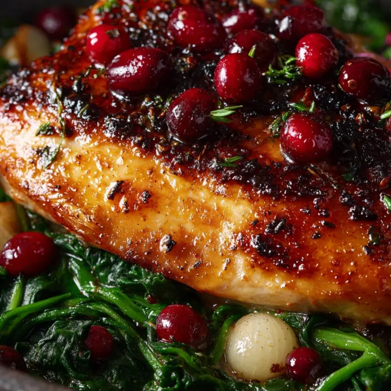 Cranberry & Spinach Stuffed Chicken Breasts with Brie Recipe
