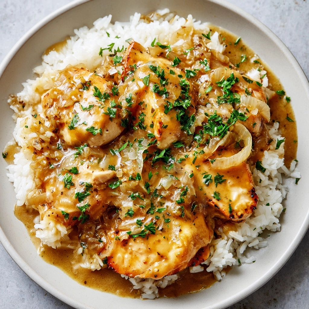 Smothered Chicken and Rice Recipe - Recipe Image
