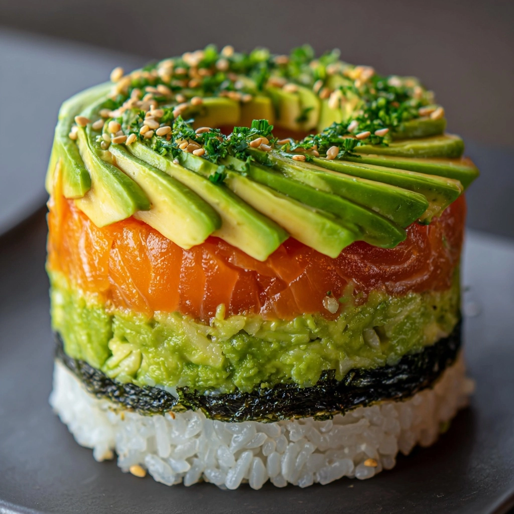 Avocado Sushi Cake Recipe - Recipe Image