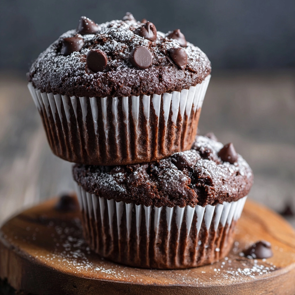Dark Chocolate Banana Bread Muffins Recipe - Recipe Image