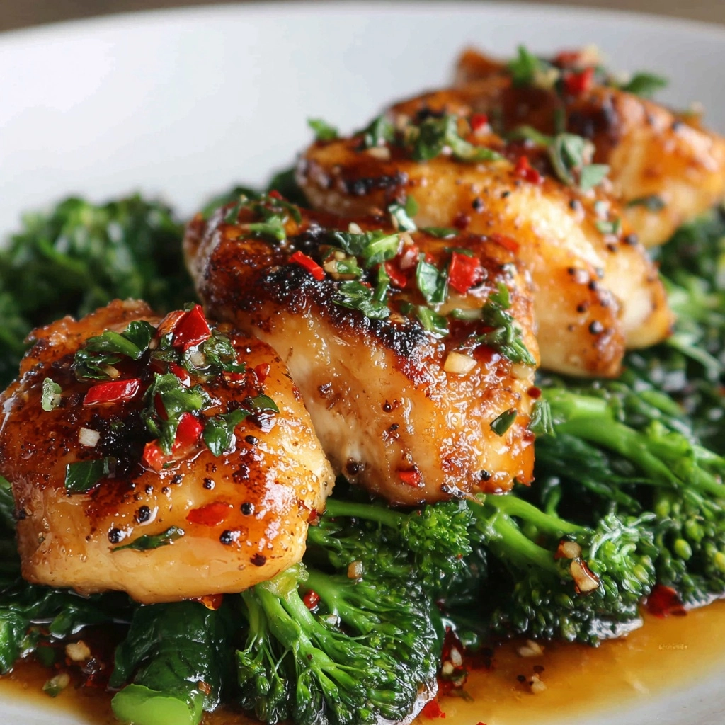 Garlic Chicken with Broccoli and Spinach Recipe - Recipe Image