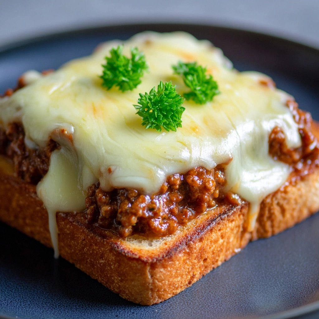 Cheesy Sloppy Joe Toast Recipe - Recipe Image
