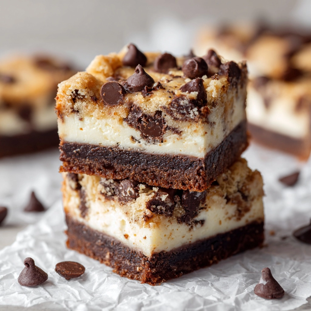 Peanut Butter Chocolate Chip Cheesecake Bars Recipe - Recipe Image