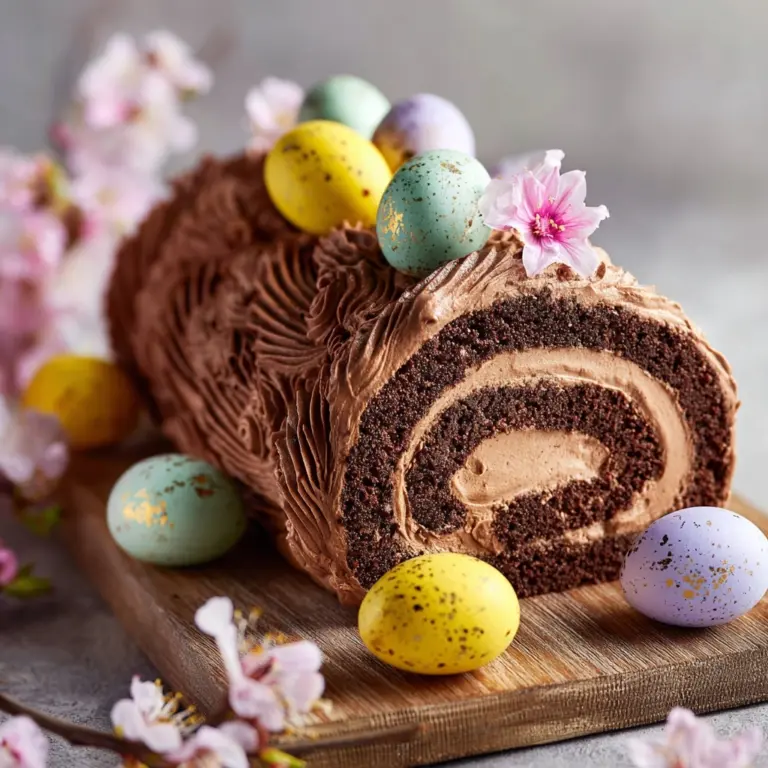 Easter Chocolate Log Cake Recipe