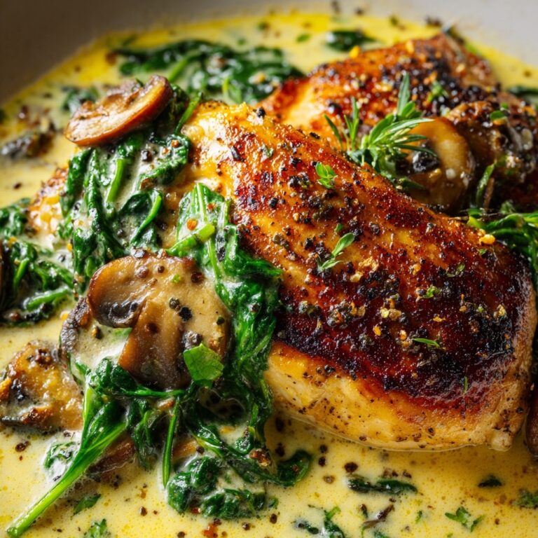 Smothered Chicken with Creamed Spinach Recipe