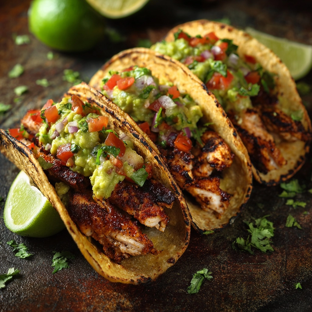 Crispy Poblano Chicken Tacos with Avocado-Jalapeño Salsa Recipe - Recipe Image