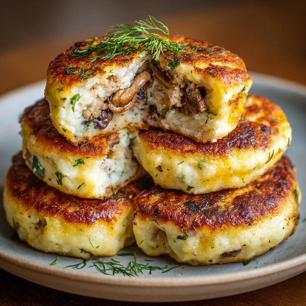 Mushroom Stuffed Potato Cakes Recipe - Recipe Image