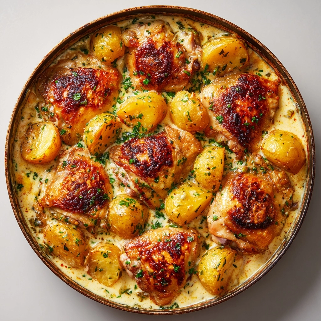 Herb Roasted Chicken in Creamy Garlic Herb Sauce Recipe - Recipe Image