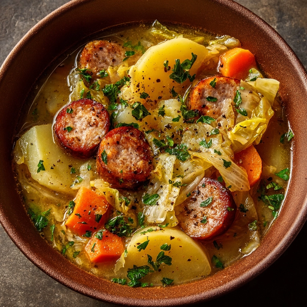 Savory Kielbasa and Sauerkraut Soup Recipe - Recipe Image