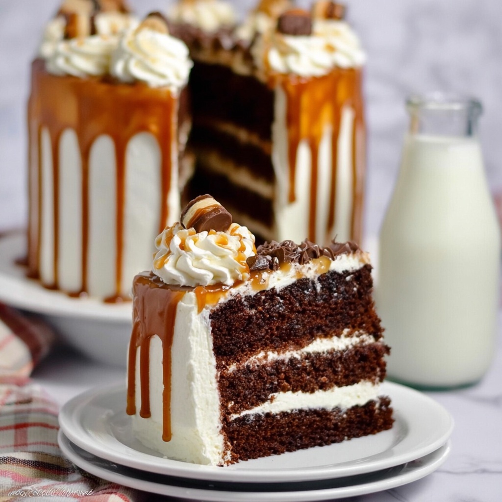 Chocolate Layer Twix Cake Recipe - Recipe Image
