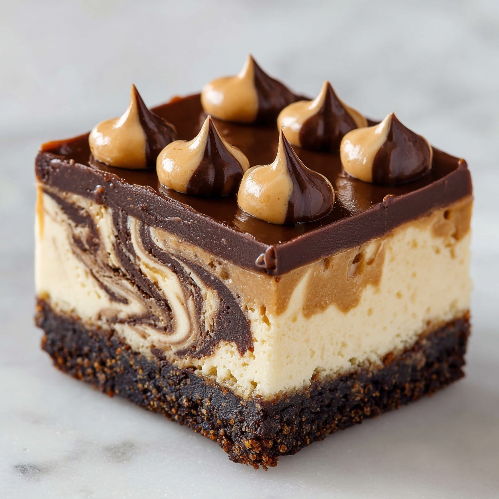 Chocolate Peanut Butter Cheesecake Bars Recipe - Recipe Image