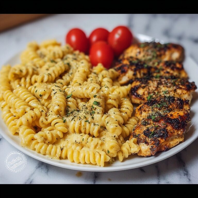 Cheesy Velveeta Chicken Twisted Pasta with Mozzarella Garlic Sauce Recipe