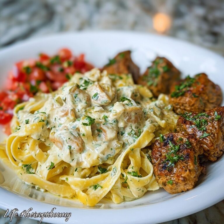 Creamy Velveeta Chicken Fettuccine with Garlic Cheese Sauce Recipe