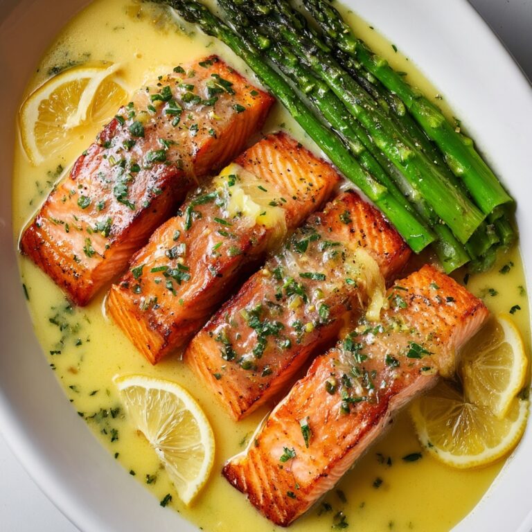 Salmon with Garlic Lemon Butter Sauce Recipe