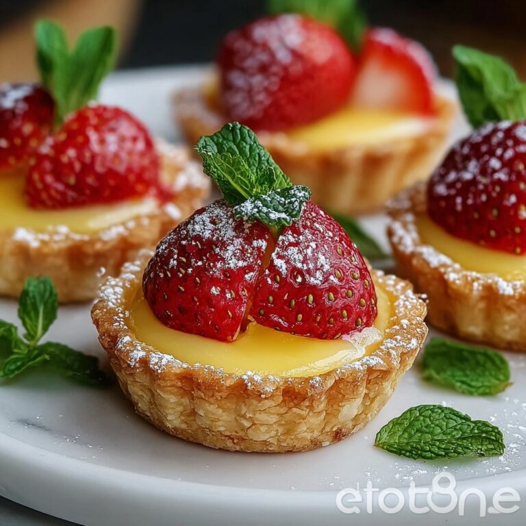 Strawberry Honey Custard Tarts with Tangy Lemon Drizzle Recipe