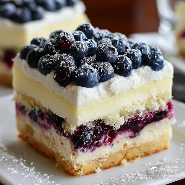 Lemon Blueberry Shortbread Mousse Cake Recipe