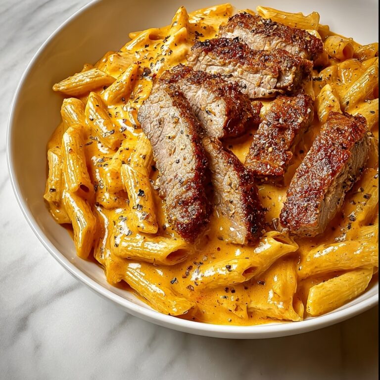 Creamy Cajun Steak & Cheddar Penne Skillet Recipe