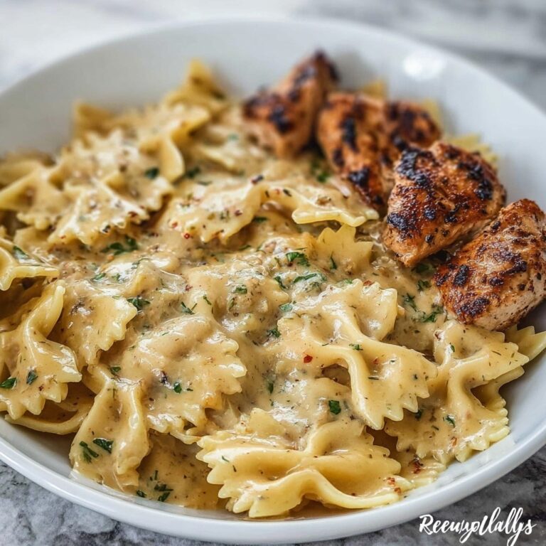 Creamy Velveeta Bowtie Pasta with Chicken and Mozzarella Garlic Sauce Recipe