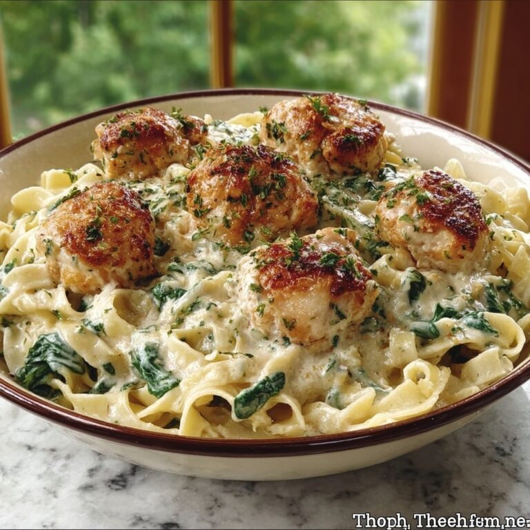 Garlic Chicken Bites & Creamy Cajun Spinach Artichoke Alfredo Pasta Recipe